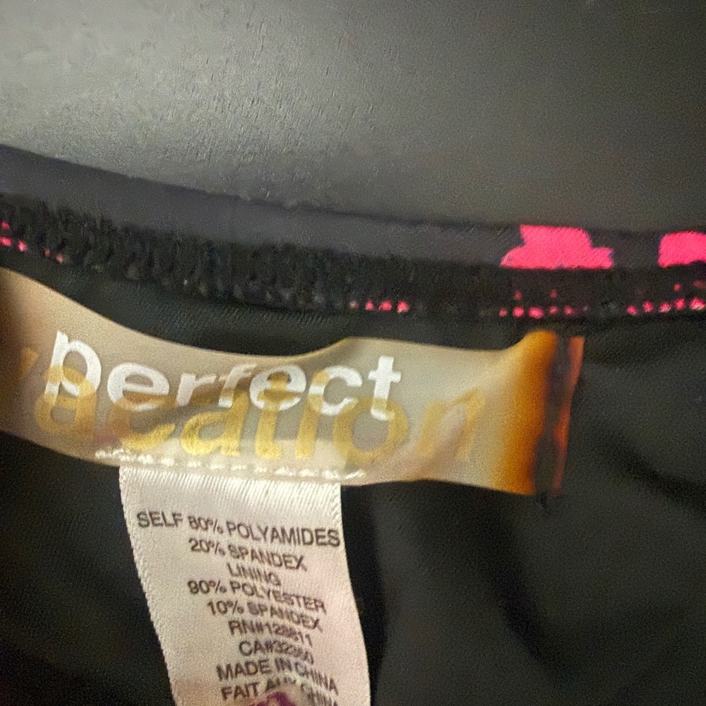 Perfect Vacation Floral Bikini Top Pink Orange Black XS NWT - Picture 4 of 4